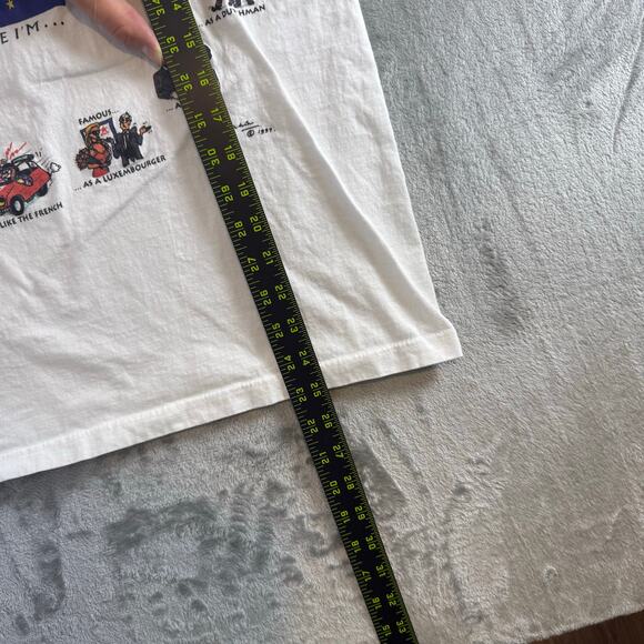 VTG 1994 B&C European comic graphic white tshirt mens Medium - Picture 6 of 7